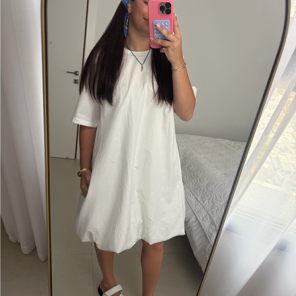 COS White Short Sleeve bubble Dress